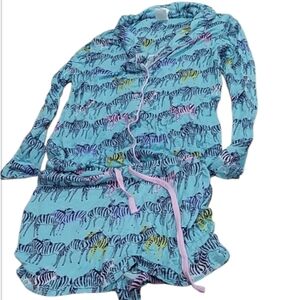Nite nite munki munki Hugging multicolor Rainbow zebras pajama set size M